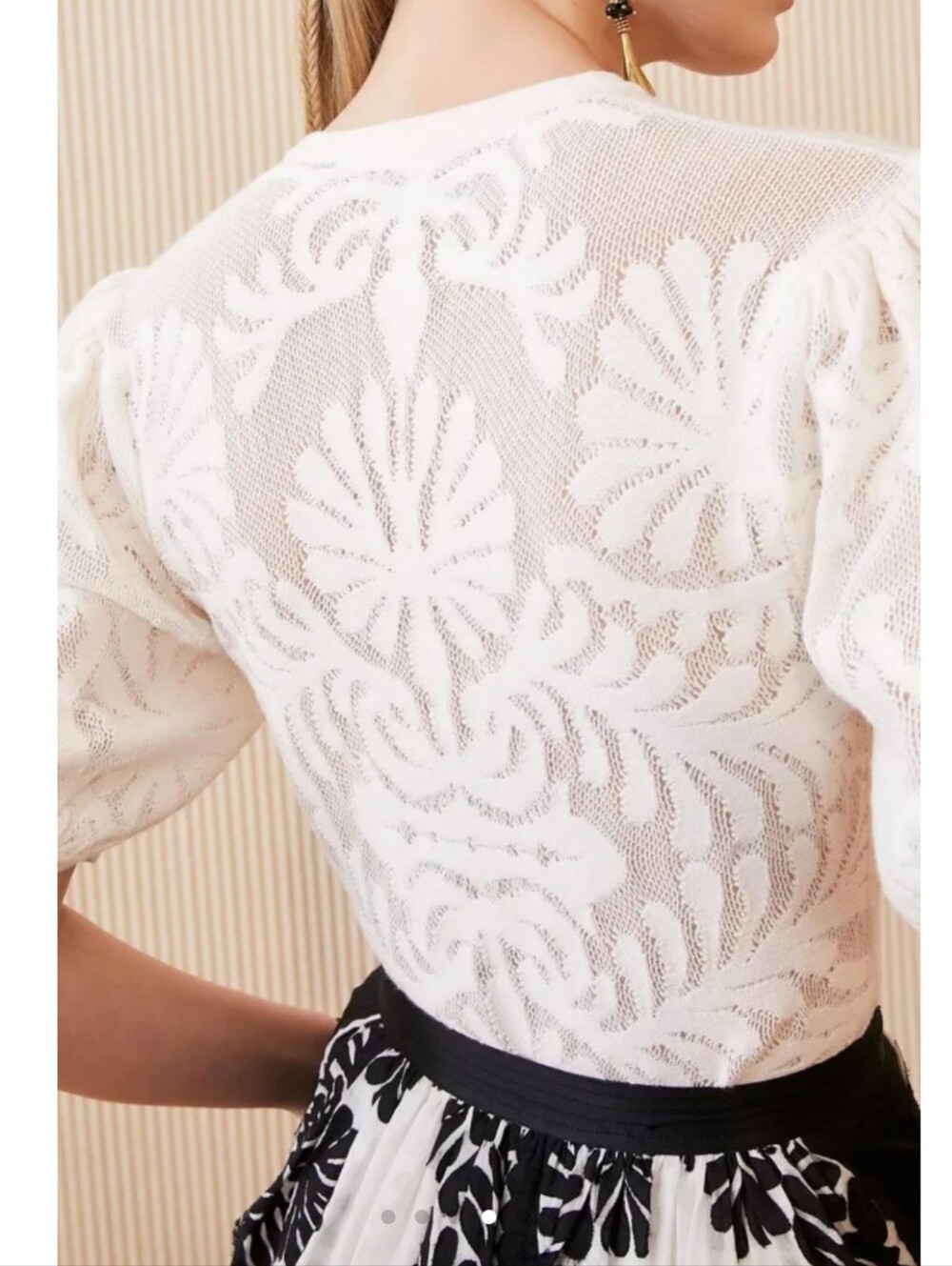 ULLA JOHNSON CARINA MESH FLORAL TOP - Picture 2 of 6